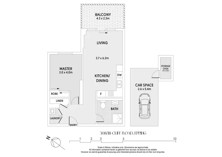 Floorplan of Homely apartment listing, 308/18 Cliff Road, Epping NSW 2121