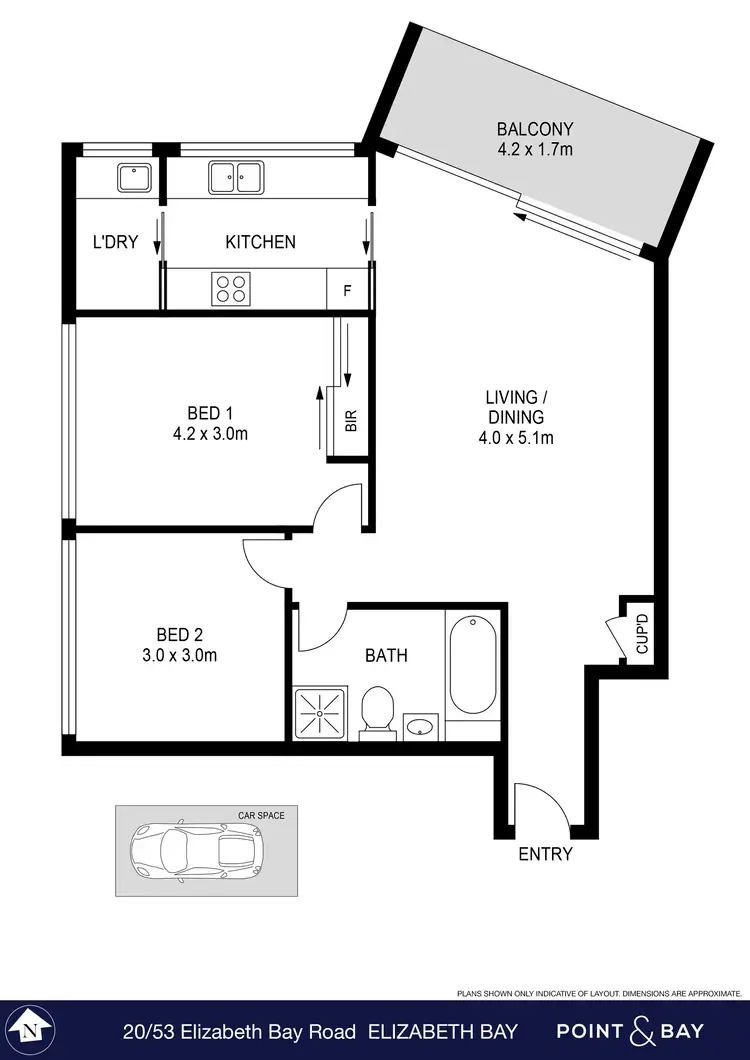Floorplan of Homely apartment listing, 20/53-55 Elizabeth Bay Road, Elizabeth Bay NSW 2011