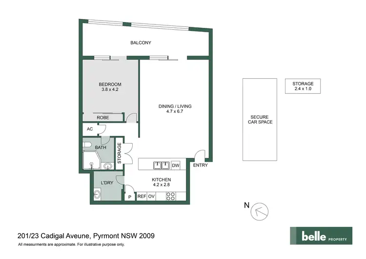 Floorplan of Homely apartment listing, 201/23 Cadigal Avenue, Pyrmont NSW 2009