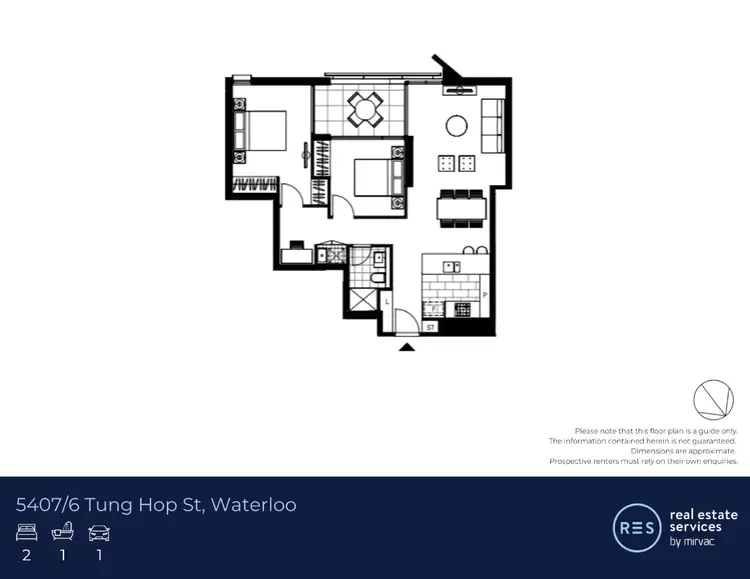 Floorplan of Homely apartment listing, 5407/6 Tung Hop Street, Waterloo NSW 2017