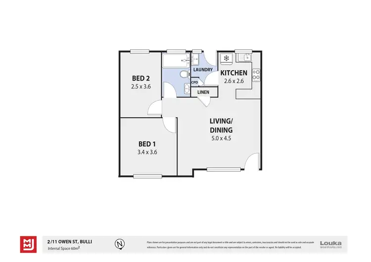 Floorplan of Homely unit listing, 2/11 Owen Street, Bulli NSW 2516
