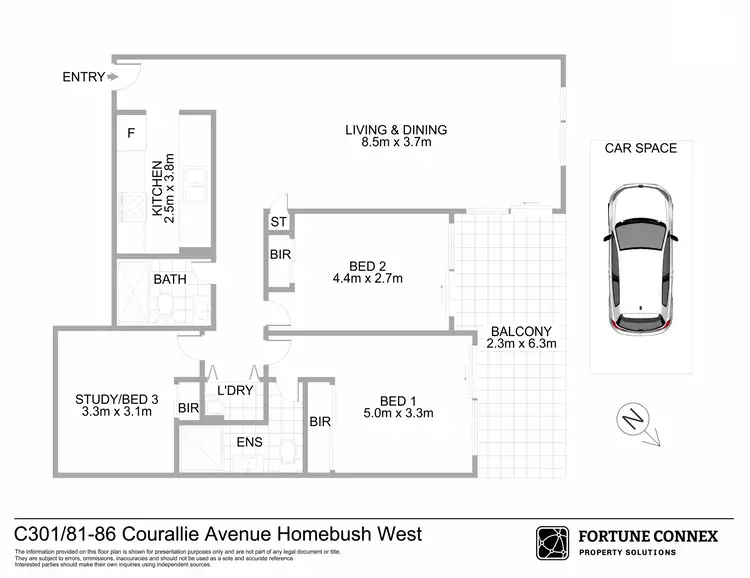 Floorplan of Homely apartment listing, C301/81-86 Courallie Avenue, Homebush West NSW 2140