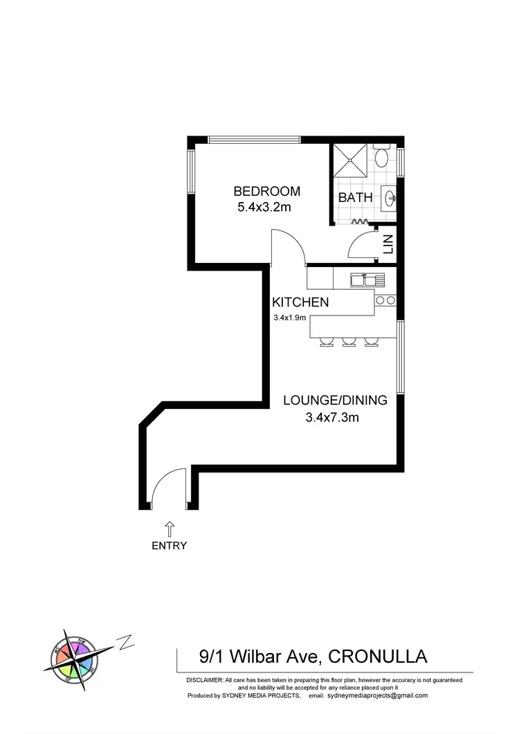 Floorplan of Homely apartment listing, 9/1 Wilbar Avenue, Cronulla NSW 2230