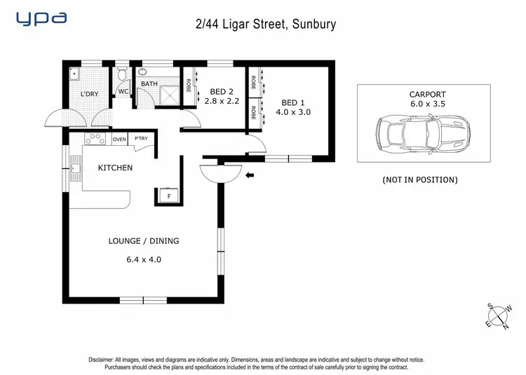 Floorplan of Homely unit listing, 2/44 Ligar Street, Sunbury VIC 3429