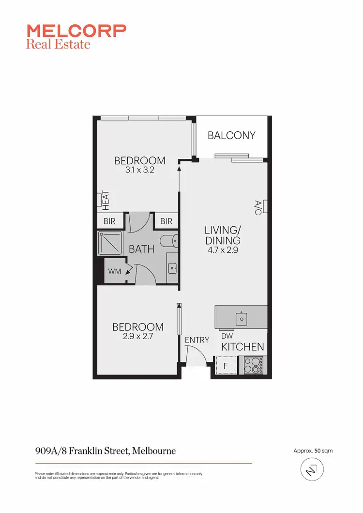Floorplan of Homely apartment listing, 909/8 Franklin Street, Melbourne VIC 3000