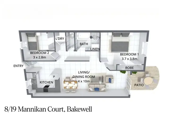Floorplan of Homely unit listing, 8/19 Mannikan Court, Bakewell NT 832