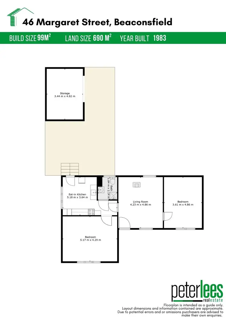 Floorplan of Homely house listing, 46 Margaret Street, Beaconsfield TAS 7270