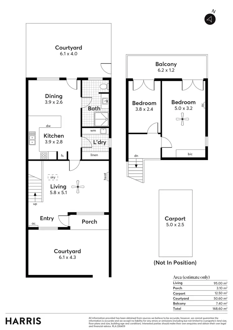 Floorplan of Homely townhouse listing, 24/152 Montacute Road, Rostrevor SA 5073