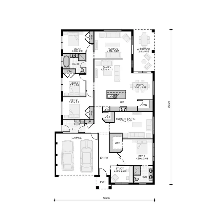 Floorplan of Homely house listing, 70 Webber Loop, Oran Park NSW 2570