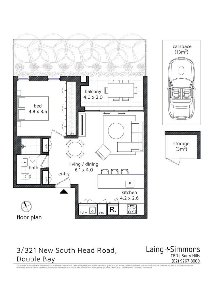Floorplan of Homely apartment listing, 3/321 New South Head Road, Double Bay NSW 2028
