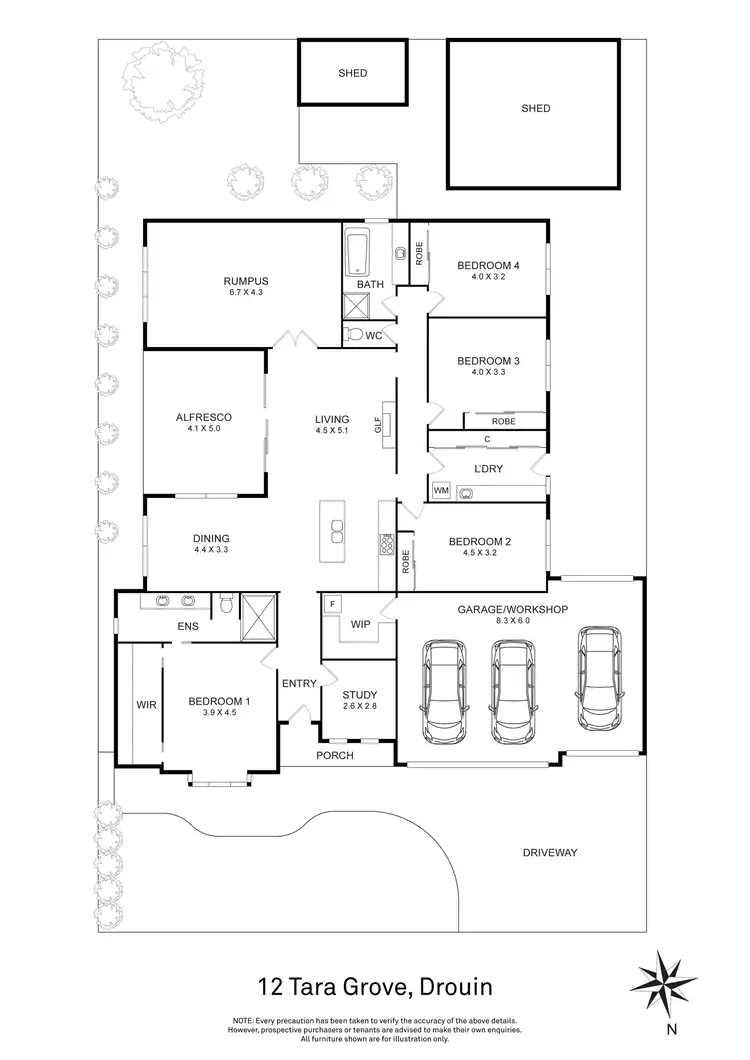Floorplan of Homely house listing, 12 Tara Grove, Drouin VIC 3818