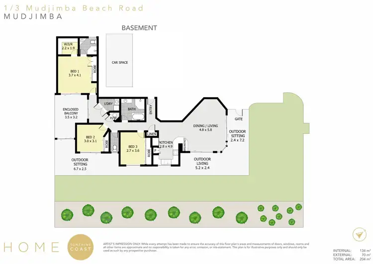 Floorplan of Homely unit listing, 1/3 Mudjimba Beach Road, Mudjimba QLD 4564