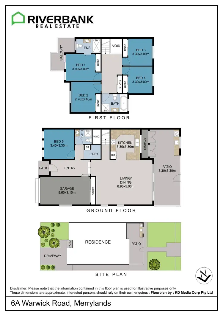 Floorplan of Homely semi-detached listing, 6A Warwick Road, Merrylands NSW 2160