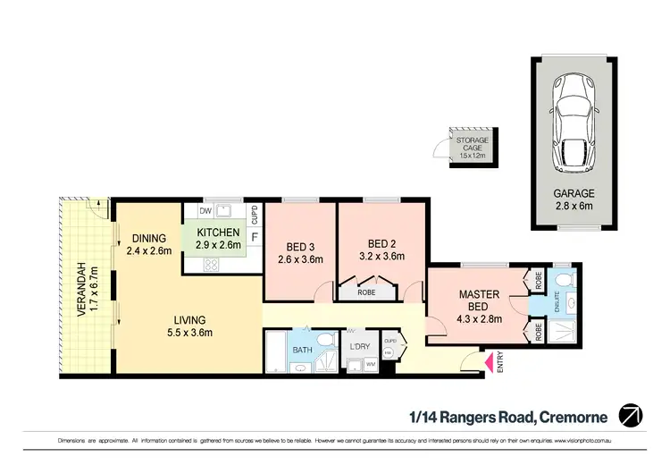 Floorplan of Homely apartment listing, 1/14 Rangers Road, Cremorne NSW 2090