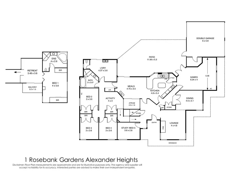Floorplan of Homely house listing, 1 Rosebank Gardens, Alexander Heights WA 6064