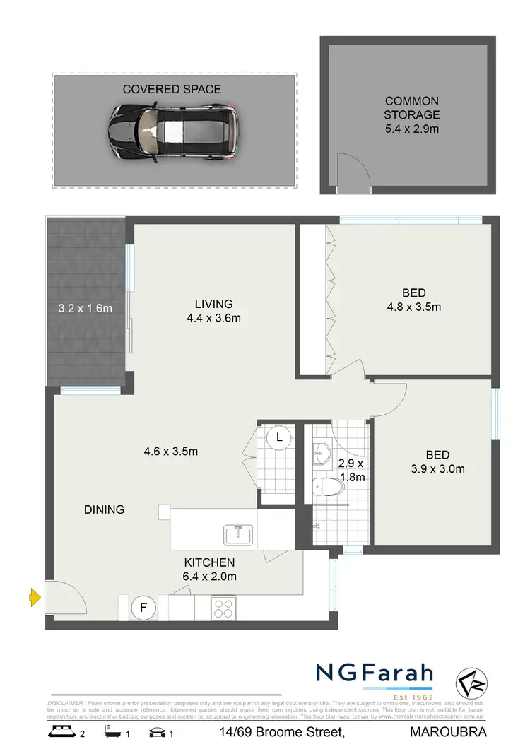 Floorplan of Homely apartment listing, 14/69 Broome Street, Maroubra NSW 2035