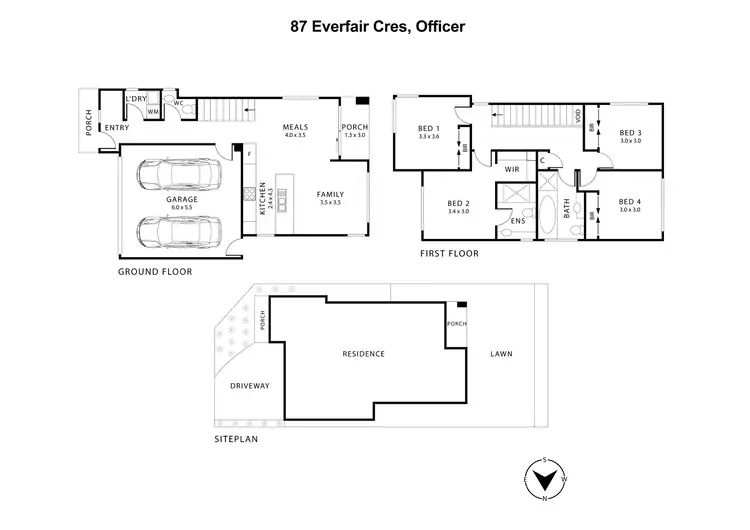 Floorplan of Homely house listing, 87 Everfair Crescent, Officer VIC 3809