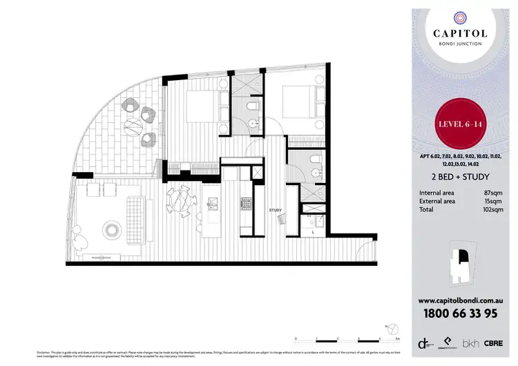 Floorplan of Homely apartment listing, 1302/253 Oxford Street, Bondi Junction NSW 2022