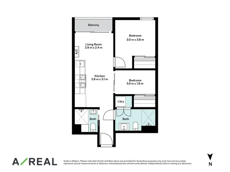 Floorplan of Homely apartment listing, 205/263 Franklin Street, Melbourne VIC 3000