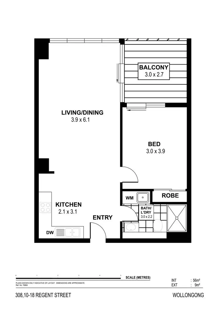 Floorplan of Homely unit listing, 308/10-18 Regent Street, Wollongong NSW 2500