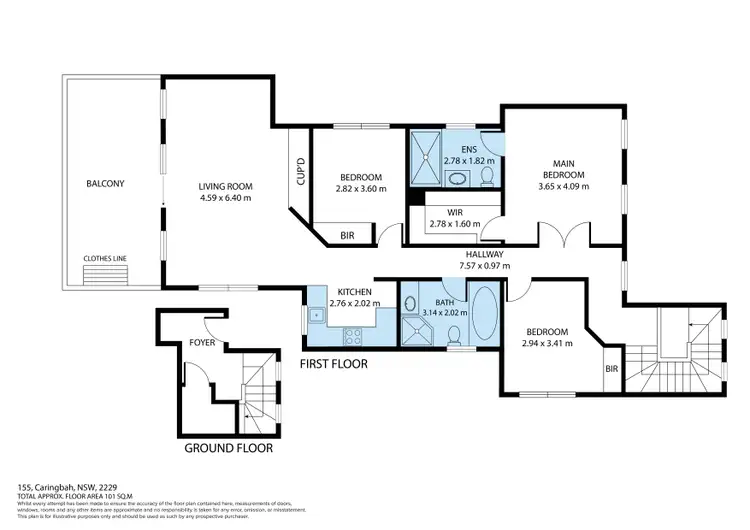 Floorplan of Homely unit listing, 155a Caringbah Road, Caringbah NSW 2229