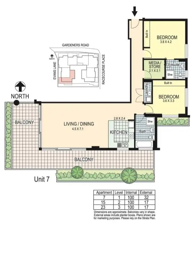 Floorplan of Homely apartment listing, 201/279 Gardeners Road, Eastlakes NSW 2018
