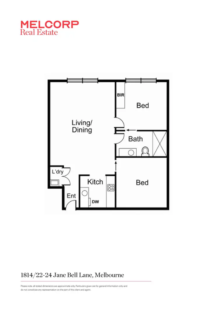 Floorplan of Homely apartment listing, 1814/22-24 Jane Bell Lane, Melbourne VIC 3000
