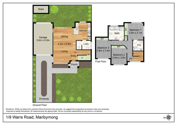 Floorplan of Homely townhouse listing, 1/9 Warrs Road, Maribyrnong VIC 3032