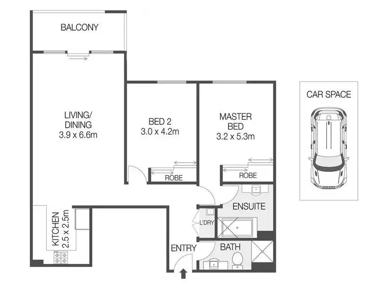 Floorplan of Homely apartment listing, 203/266 Pitt Street, Waterloo NSW 2017