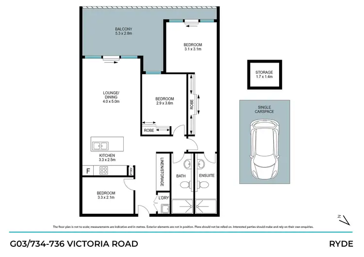 Floorplan of Homely apartment listing, G03/734-736 Victoria Road, Ryde NSW 2112