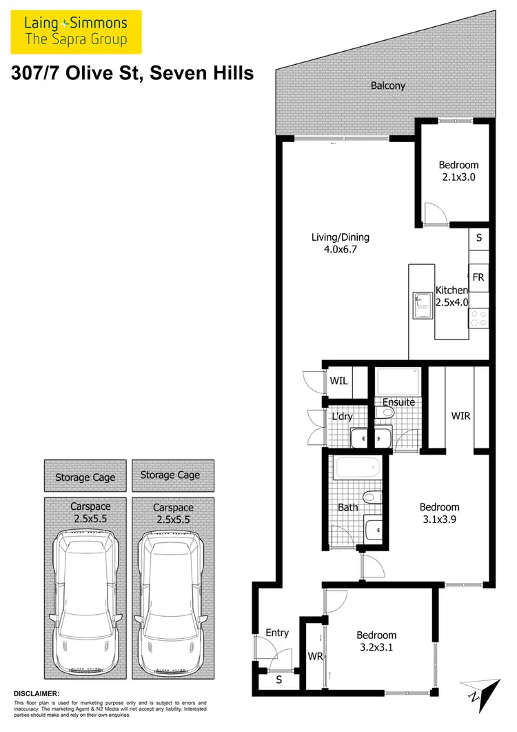Floorplan of Homely apartment listing, 307/7b Olive Street, Seven Hills NSW 2147