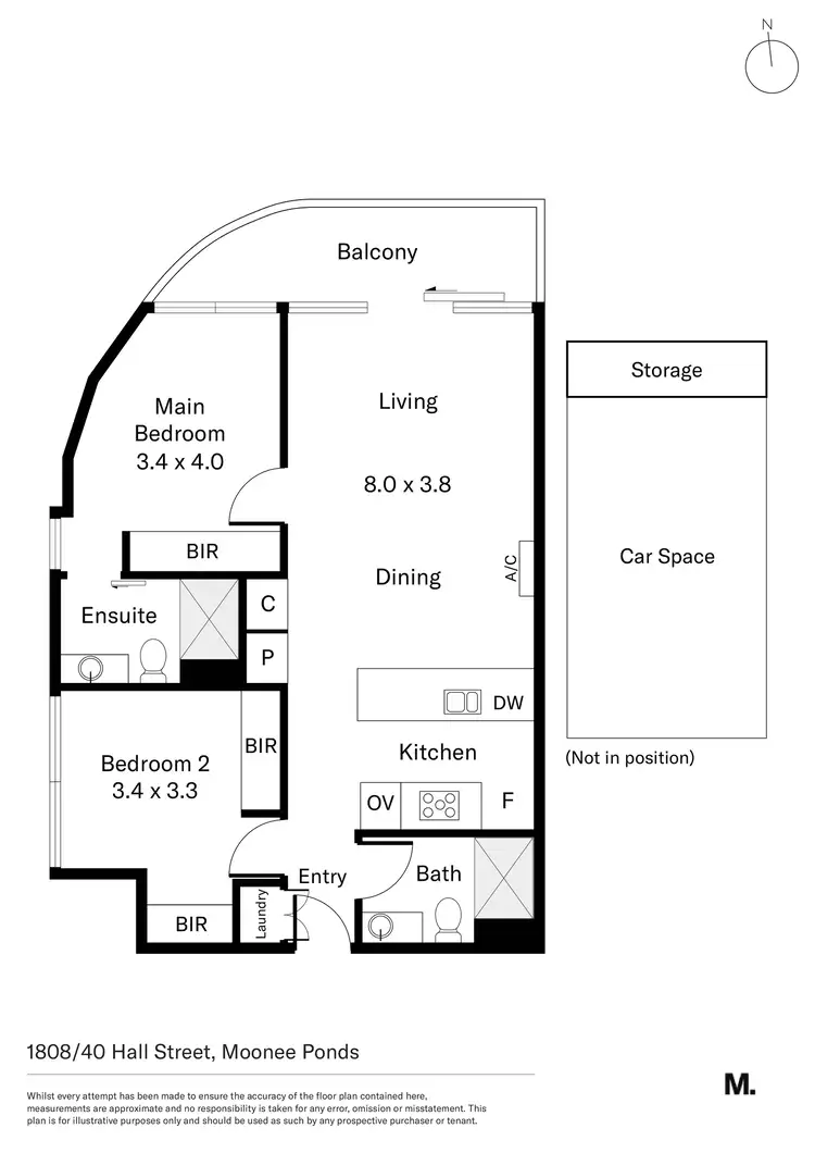 Floorplan of Homely apartment listing, 1808/40 Hall Street, Moonee Ponds VIC 3039