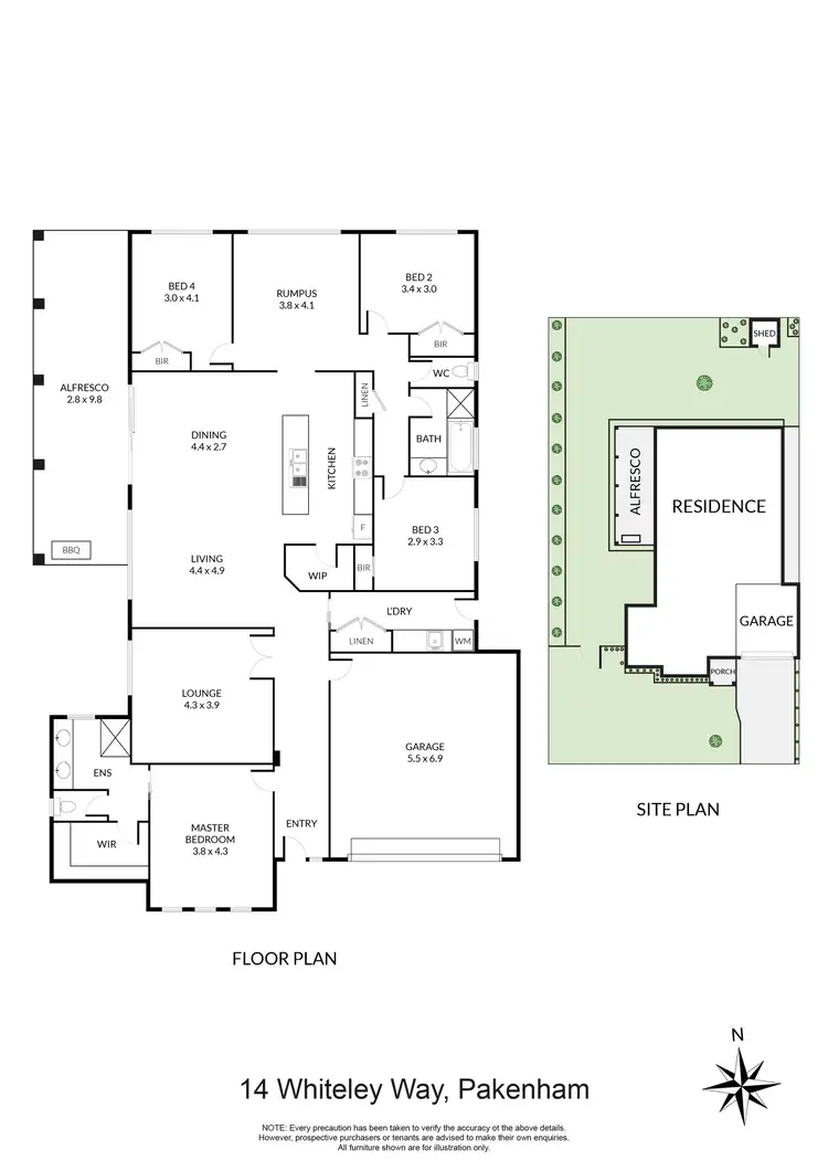 Floorplan of Homely house listing, 14 Whiteley Way, Pakenham VIC 3810