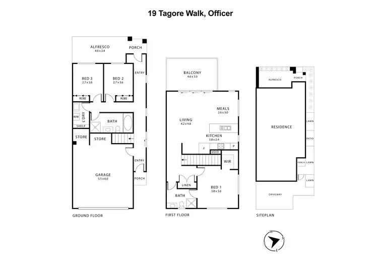 Floorplan of Homely house listing, 19 Tagore Walk, Officer VIC 3809