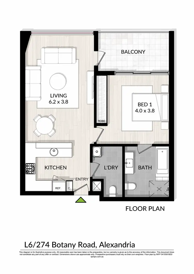 Floorplan of Homely apartment listing, L6/274 Botany Road, Alexandria NSW 2015