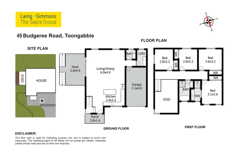 Floorplan of Homely semi-detached listing, 45 Budgeree Road, Toongabbie NSW 2146