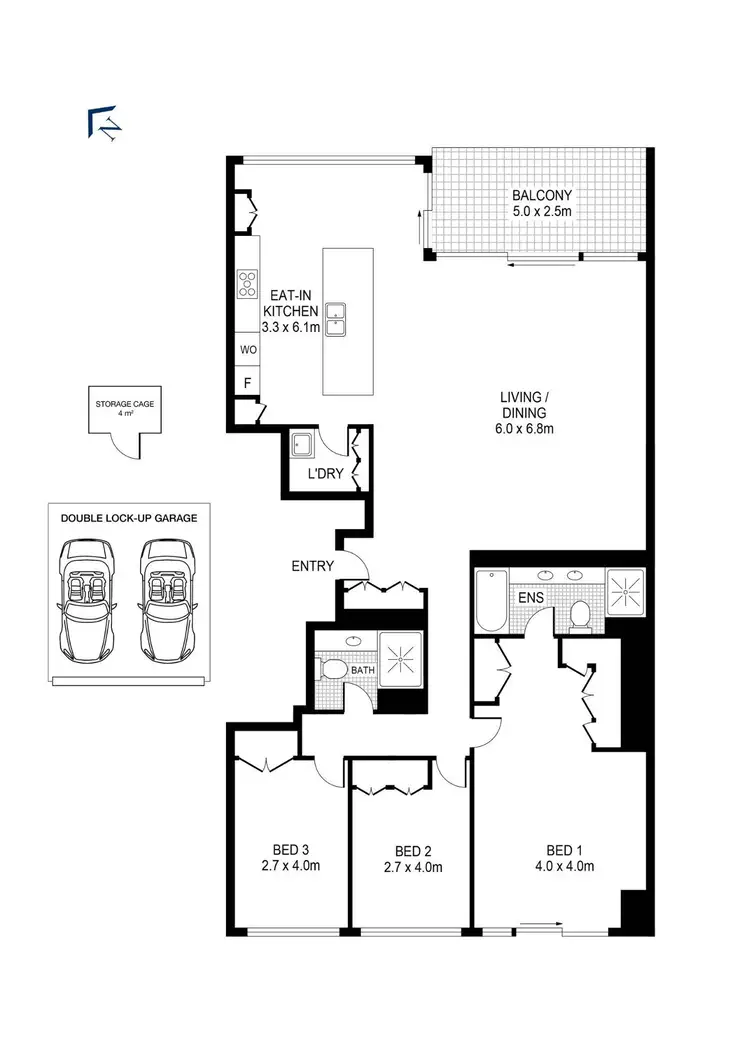 Floorplan of Homely apartment listing, 206/8-14 Wharf Crescent, Pyrmont NSW 2009