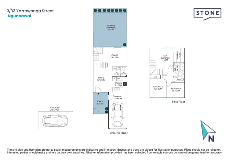 Floorplan of Homely townhouse listing, 3/33 Yarrawonga Street, Ngunnawal ACT 2913