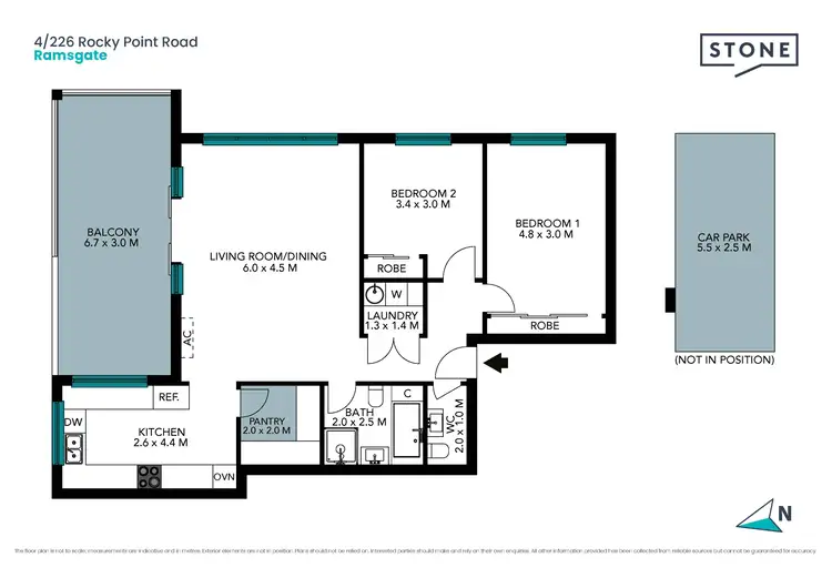 Floorplan of Homely unit listing, 4/226 Rocky Point Road, Ramsgate NSW 2217