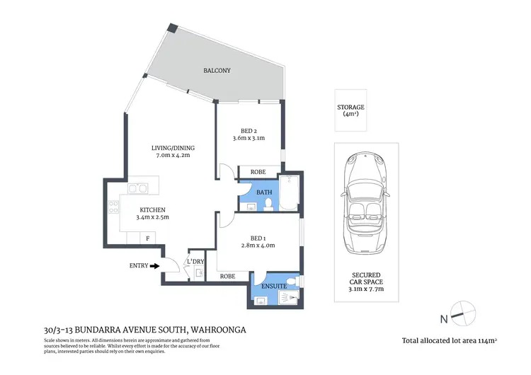 Floorplan of Homely apartment listing, 30/3-13 Bundarra Avenue, Wahroonga NSW 2076
