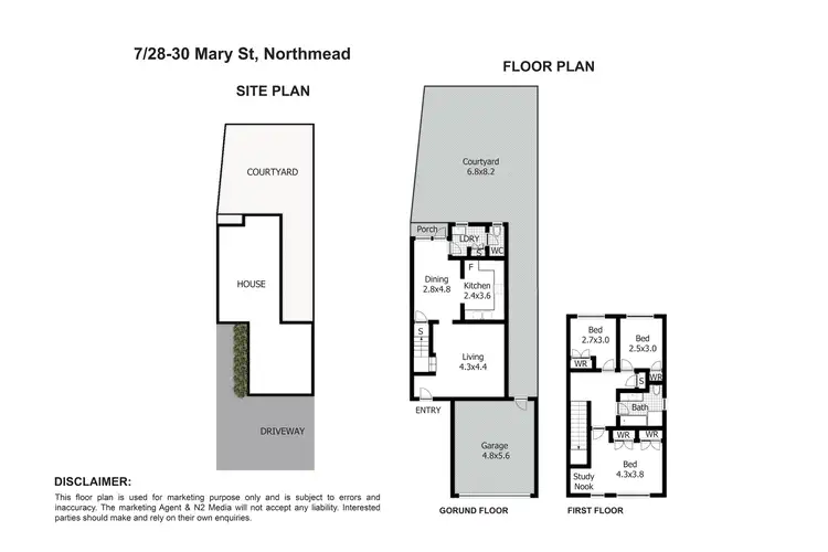 Floorplan of Homely townhouse listing, 7/28-30 Mary Street, Northmead NSW 2152