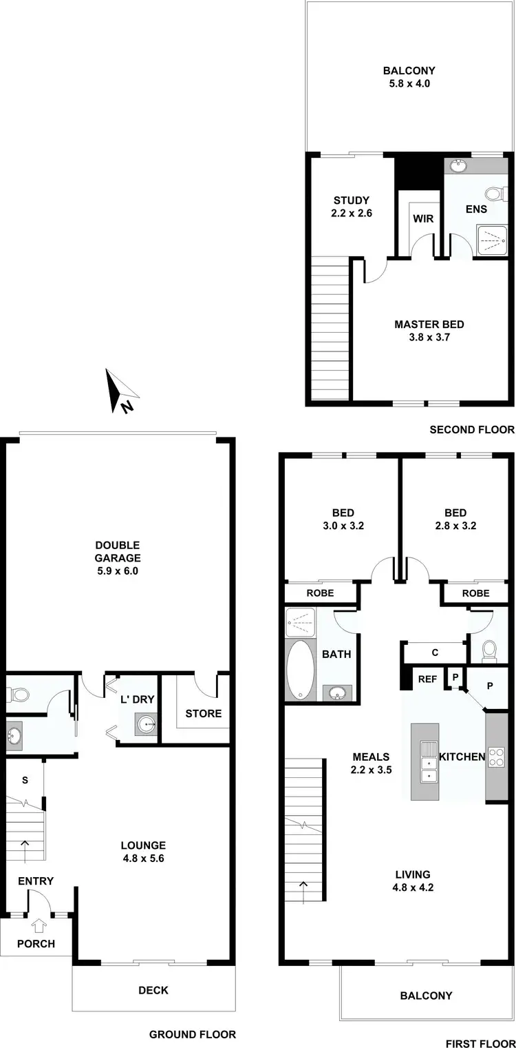 Floorplan of Homely townhouse listing, 7/8 The Crossing, Caroline Springs VIC 3023