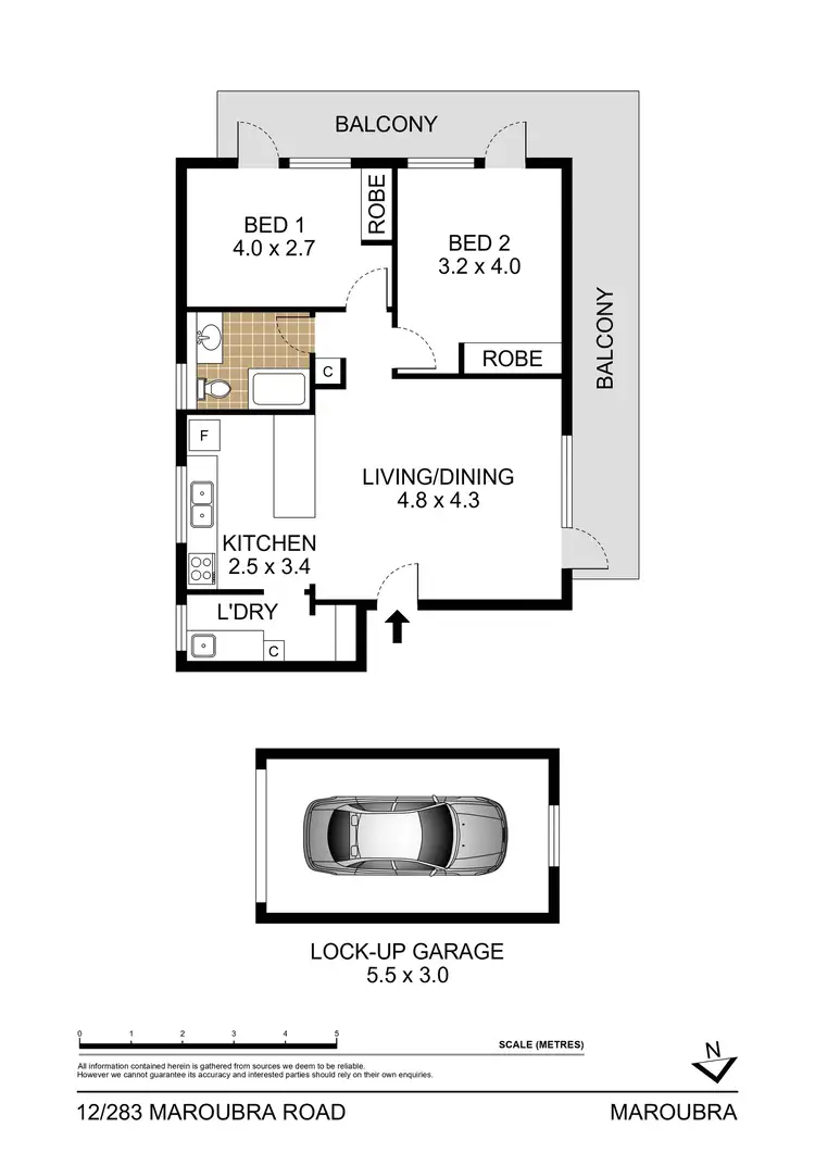 Floorplan of Homely unit listing, 12/283 Maroubra Road, Maroubra NSW 2035