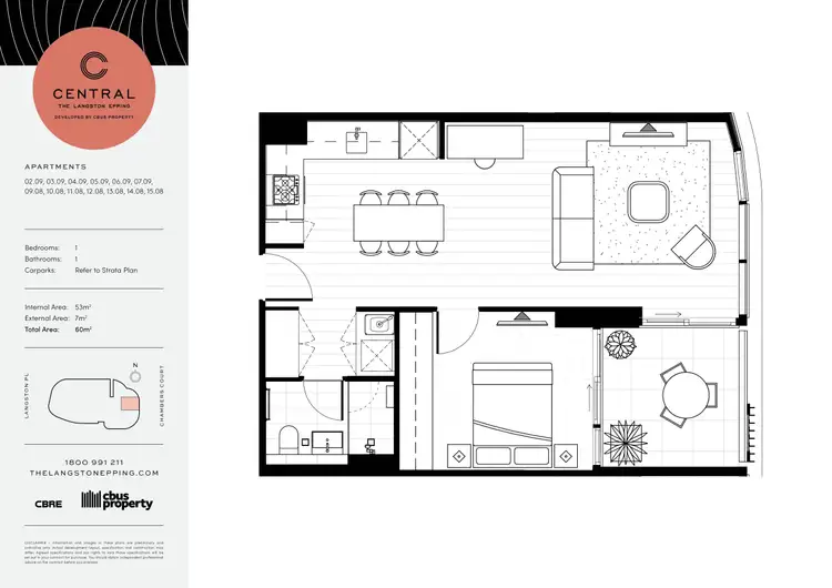 Floorplan of Homely apartment listing, 1008/8 Chambers Court, Epping NSW 2121