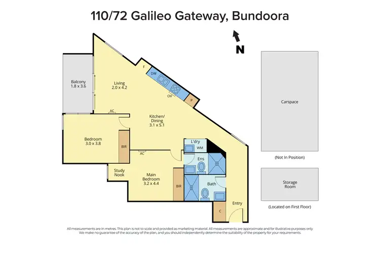 Floorplan of Homely unit listing, 110/72 Galileo Gateway, Bundoora VIC 3083