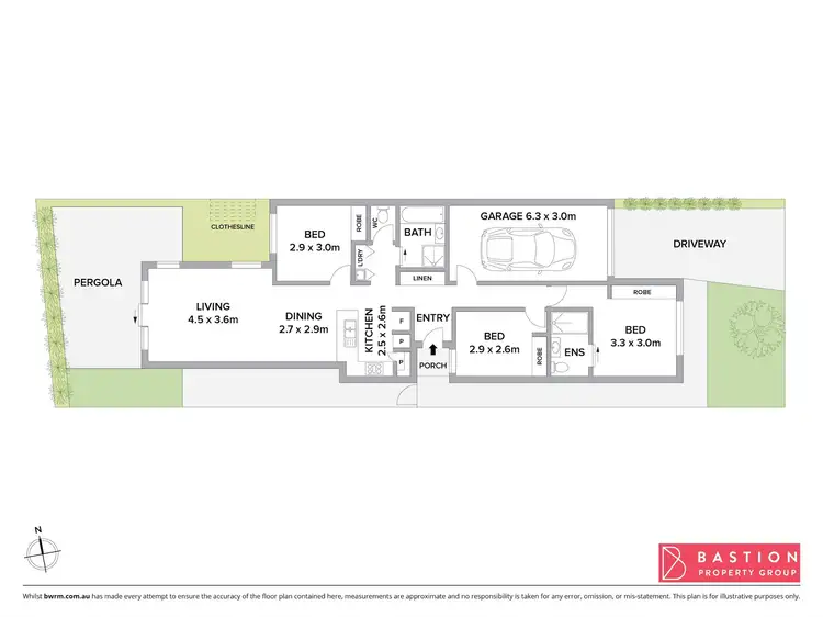 Floorplan of Homely semi-detached listing, 61 Rockwood Street, Casey ACT 2913