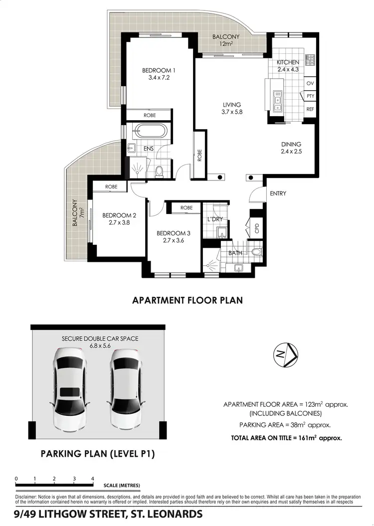 Floorplan of Homely apartment listing, 9/49 Lithgow Street, St Leonards NSW 2065