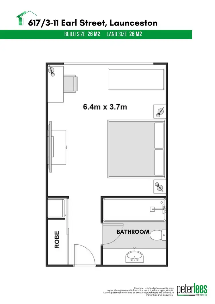 Floorplan of Homely unit listing, 617/3-11 Earl Street, Launceston TAS 7250