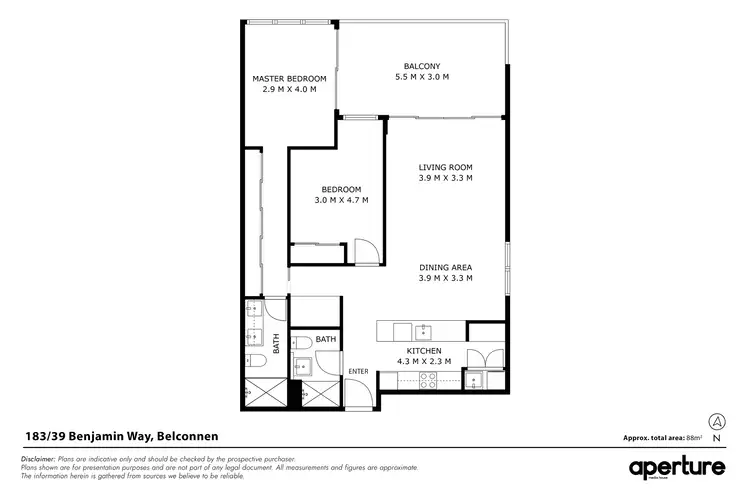 Floorplan of Homely apartment listing, 183/39 Benjamin Way, Belconnen ACT 2617