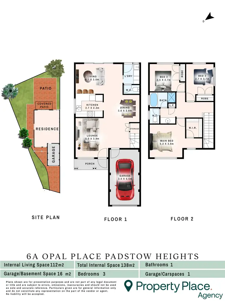 Floorplan of Homely semi-detached listing, 6a Opal Place, Padstow Heights NSW 2211